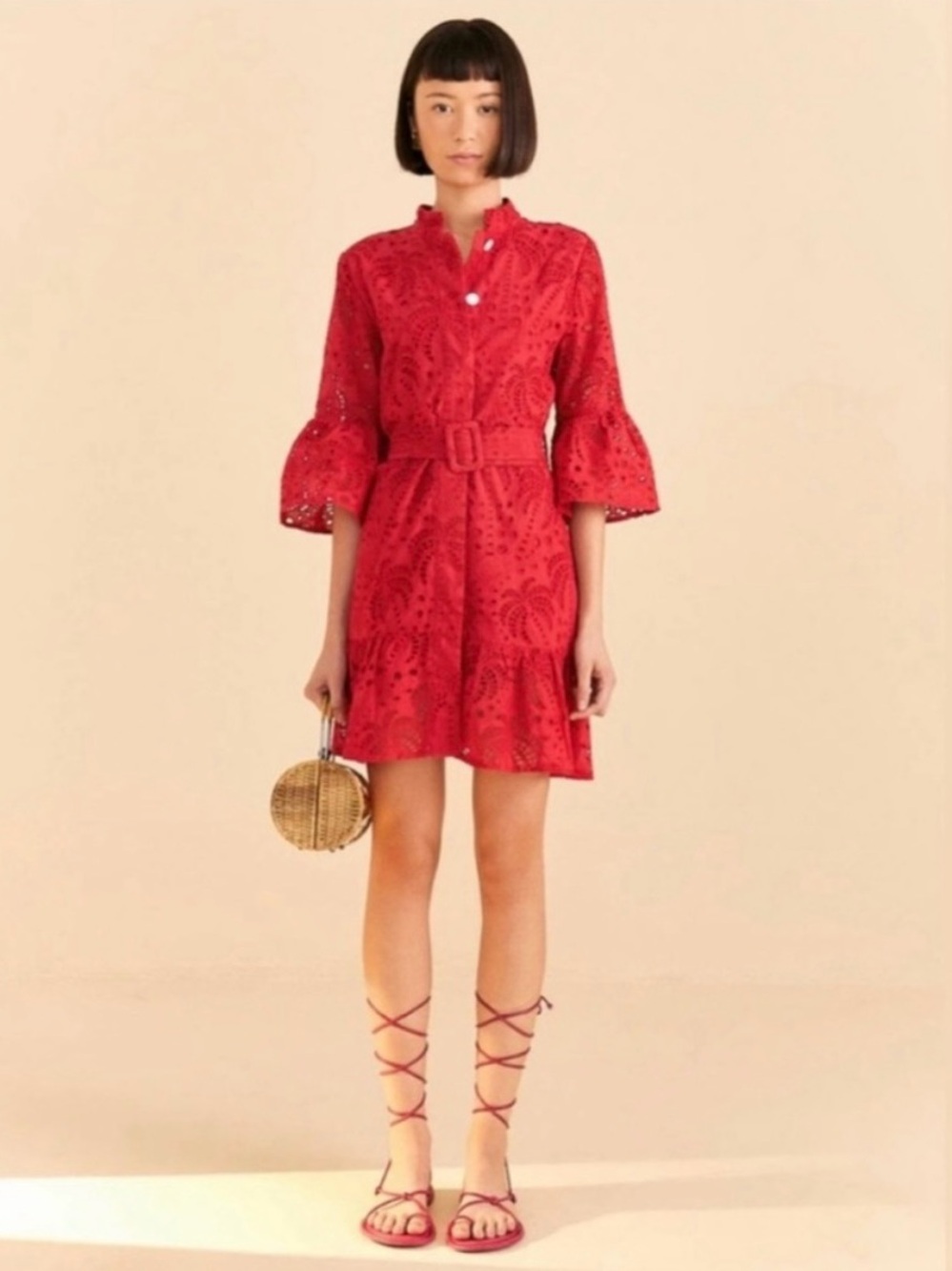 Red Palm Tree Mini Dress